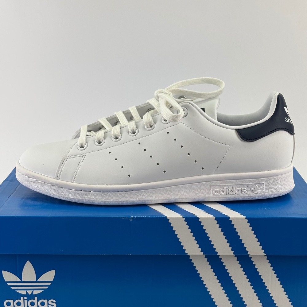 Adidas Stan Smith W Sneakers Womens 9.5 White Navy Q47224 Classic Tennis Shoes